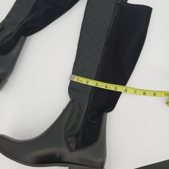 BERNARDO WOMENS  EVE QUILTED BLACK RUBBER RAIN BOOTS SIZE 8 - Picture 6 of 12